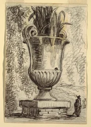 Vase monumental dans un parc