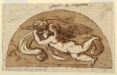 Poissons, lunette pour plafond, Sala Ottagonale, Palazzo Milzetti, Faenza