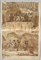 Page de carnet de croquis, Folio 98 : Deux peintures d