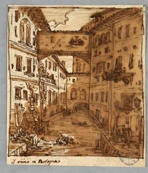 Page de carnet de croquis : Étude de Reno, Bologne ; Verso : Détails architecturaux
