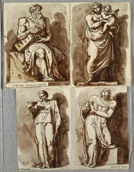 Études après quatre statues sur le tombeau de Jules II, d