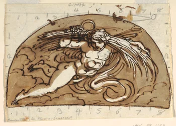 Été, Lunette pour plafond, Sala Ottagonale, Palazzo Milzetti, Faenza