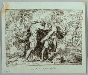 La lutte entre Hercule et le dieu fleuve Achéloos