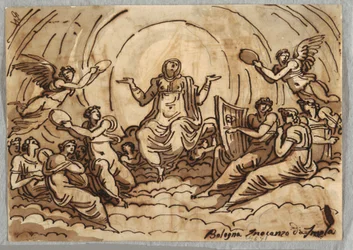 Vierge ascendante avec concert d
