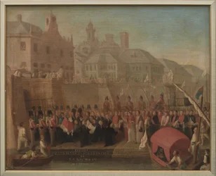 Gênes. Visite du port franc par le pape Pie VII le 5 mai 1815.