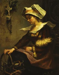 Jeune Bretonne au rouet