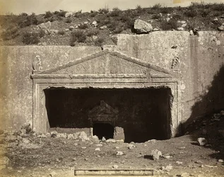 Entrée du tombeau des Judéens, à Jérusalem