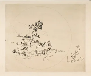 Décoration pour une assiette : Un champ, 1870