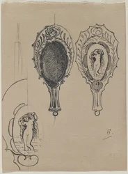 Conception pour un miroir à main, vers 1900-1902