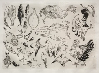 Service de table Rousseau : Canards, poissons, etc. n° 12