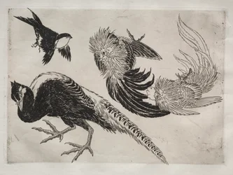 Service de table Rousseau : Faisans et oiseau n° 18, 1866
