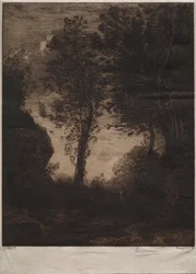 Paysage : Coucher de soleil, d