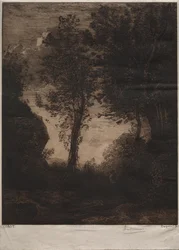 Paysage : Coucher de soleil, d