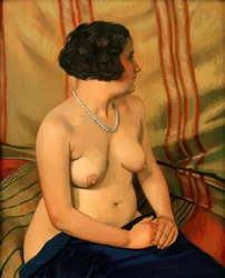 Femme au collier bleu