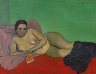 Femme nue tenant un livre