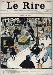Dans la rue - Couverture du journal « Le Rire », du 6 janvier 1898 dessin de Felix Vallotton