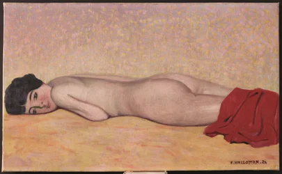 Nu sur le ventre dans le sable