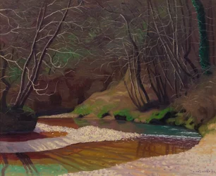 Ruisseau rouille et galets blancs