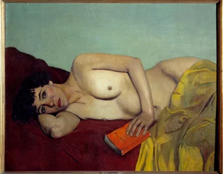 La lecture abandonnée, peinture de Félix Vallotton (1865-1923), XXe siècle, dimensions 0,81 x 1 m, Lyon, Musée des Beaux-Arts