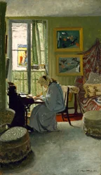 Femme écrivant dans un intérieur, 1904