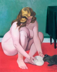 Femme avec un chat