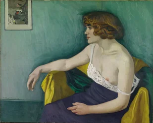 Jeune femme assise de profil, 1914