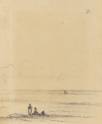 Figures sur une rive [verso], vers 1875