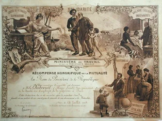 Prix honorifique décerné à Henry Dubreuil par le Ministère du Travail