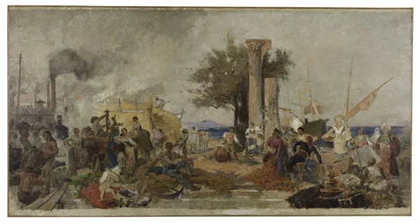Esquisse pour le dôme de la Bourse de Commerce de Paris : Activité commerciale en Europe, vers 1889