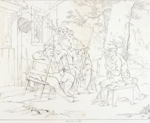 (Rip Van Winkle, illustration) Rip avec Junto à l
