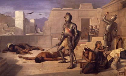 Massacre de Chobala pendant la conquête espagnole, par Felix Parra