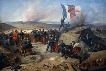 Maréchal Aimable Pélissier et son état-major à Sébastopol le 8 septembre 1855, vers 1856-71