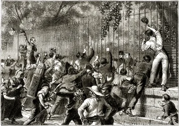 La foule à Paris acclame Napoléon Ier, accompagné de Lucien Bonaparte