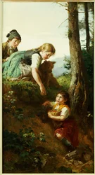 Enfants cueillant des baies