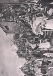 En route pour le front, illustration de Hindenburg publié par Daterlandischer Derlag C U Weller Berlin