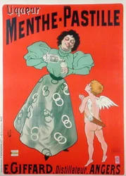 Affiche publicitaire Menthe-Pastille, distillée par E. Giffard