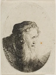 Vieil homme barbu coiffé d