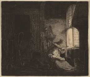 La famille dans la pièce