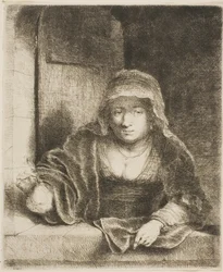 Femme avec la poire