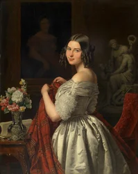 Jeune femme aux toilettes