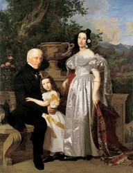 Le conseiller princier Esterházy Mathias Kerzmann avec sa deuxième épouse Maria Helena, née Mikolischütz, et leur fille Maria