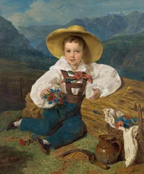 Comte Demetrius Apraxin enfant devant un paysage de montagne