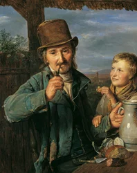 Journalier avec son fils