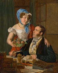 Le cartographe professeur Josef Jüttner et sa femme, 1824