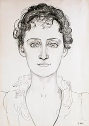 Portrait de Berthe Hodler. Peinture de Ferdinand Hodler (1853-1918)
