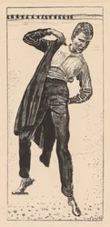 Étudiant mettant son manteau