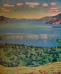 Le lac de Thoune, depuis Leissigen, vers 1910