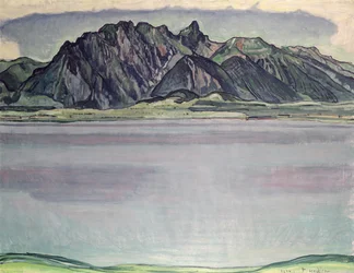 Thunersee avec les montagnes Stockhorn, 1910