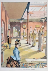 La nouvelle salle du musée du Moyen Âge de Cluny à Paris en 1887, par Ferdinand Joseph GUELDRY (1858-1945). Gravure de 1887 dans "Paris-Illustré".