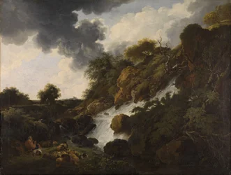 Paysage montagneux avec cascade